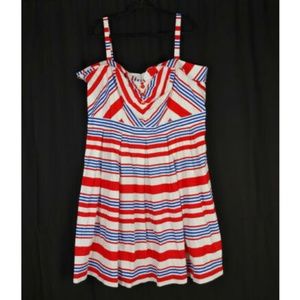 Eloquii 20 Red White Blue Stripe Dress